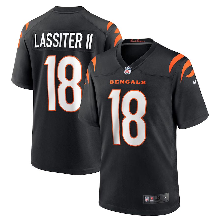 Men Cincinnati Bengals #18 Kwamie Lassiter II Nike Black Game Player NFL Jersey->cincinnati bengals->NFL Jersey